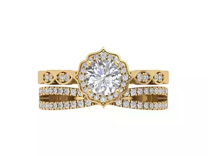  Solitair Ring Bridal Set