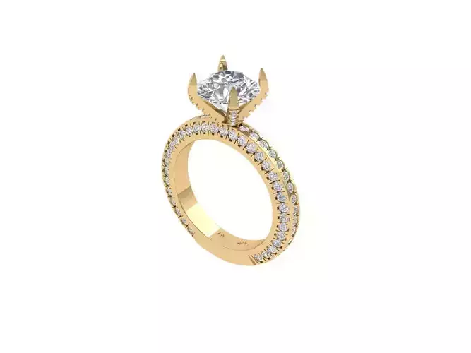 Solitaire Engagement Art Deco Ring