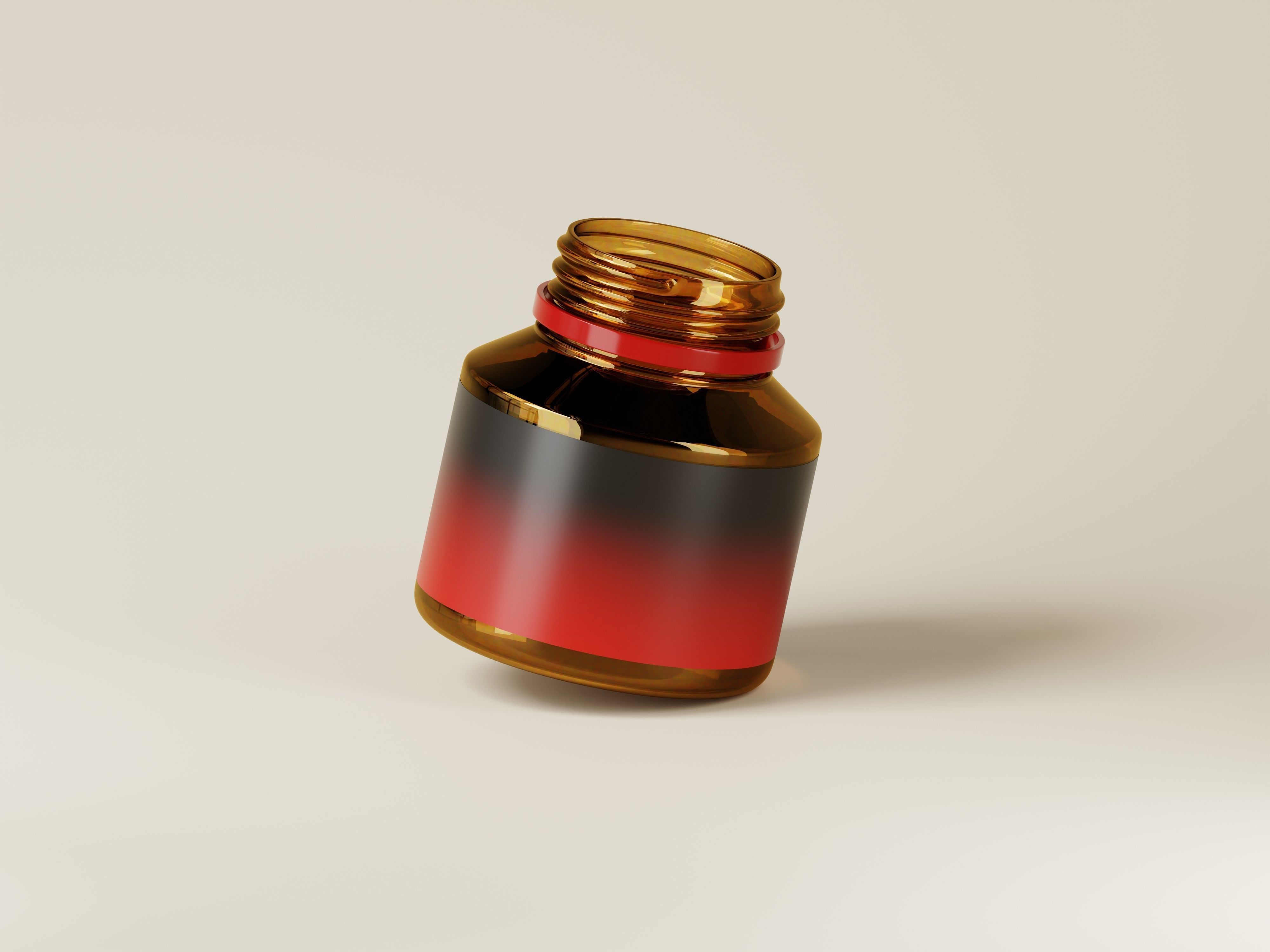 Amber Glass Jar 3D Model Low-poly 3D model_7