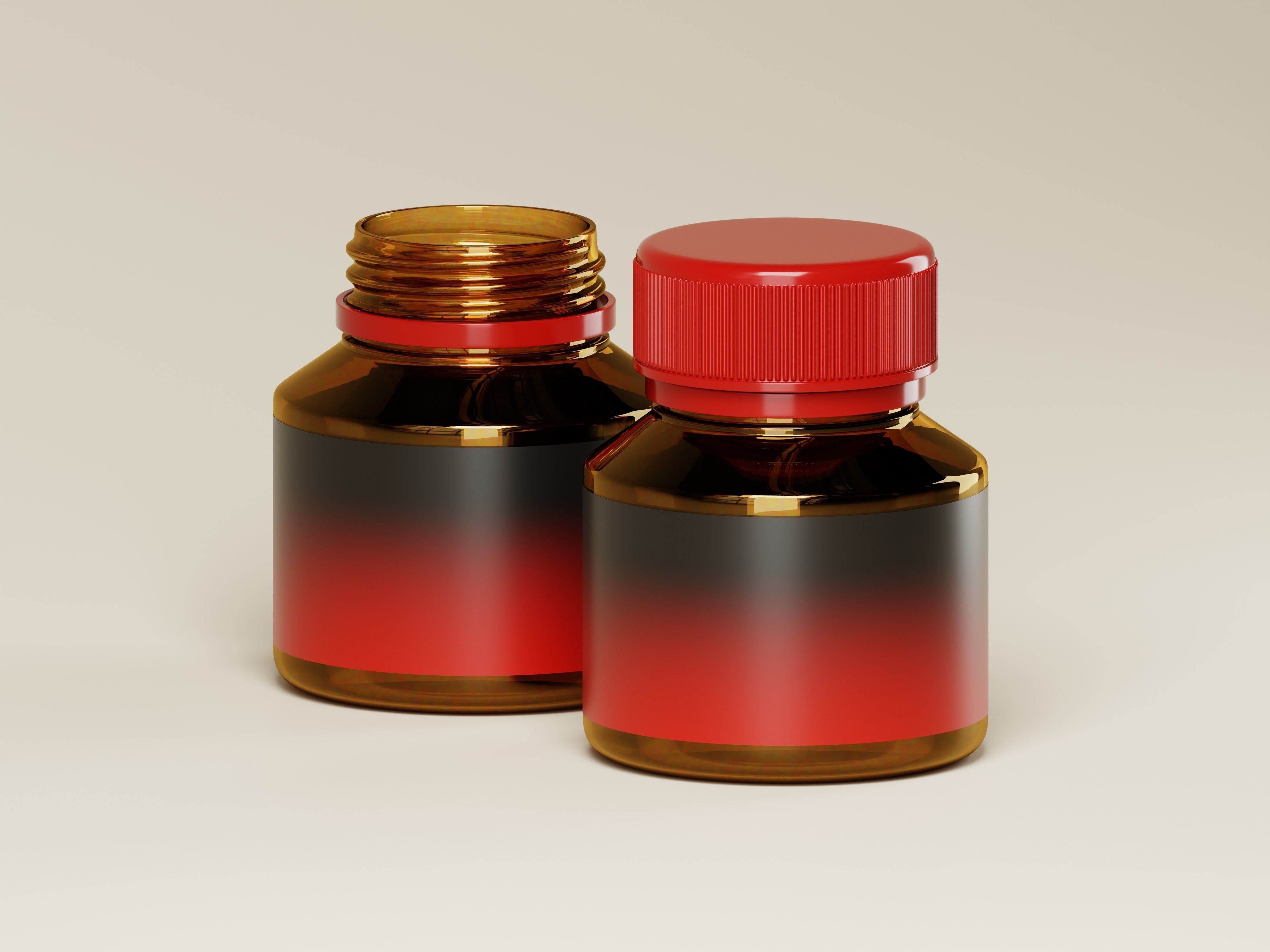 Amber Glass Jar 3D Model Low-poly 3D model_5