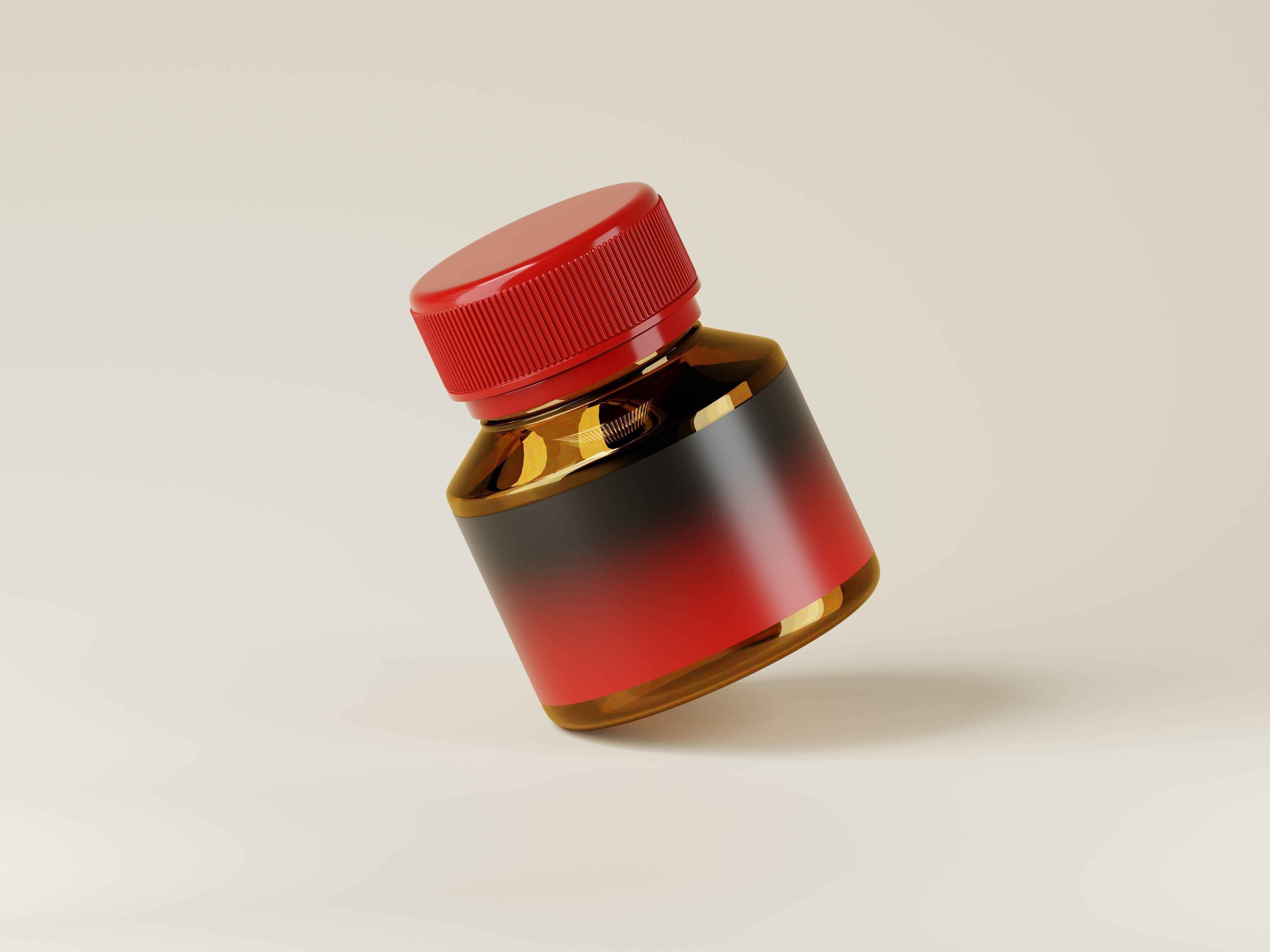 Amber Glass Jar 3D Model Low-poly 3D model_6