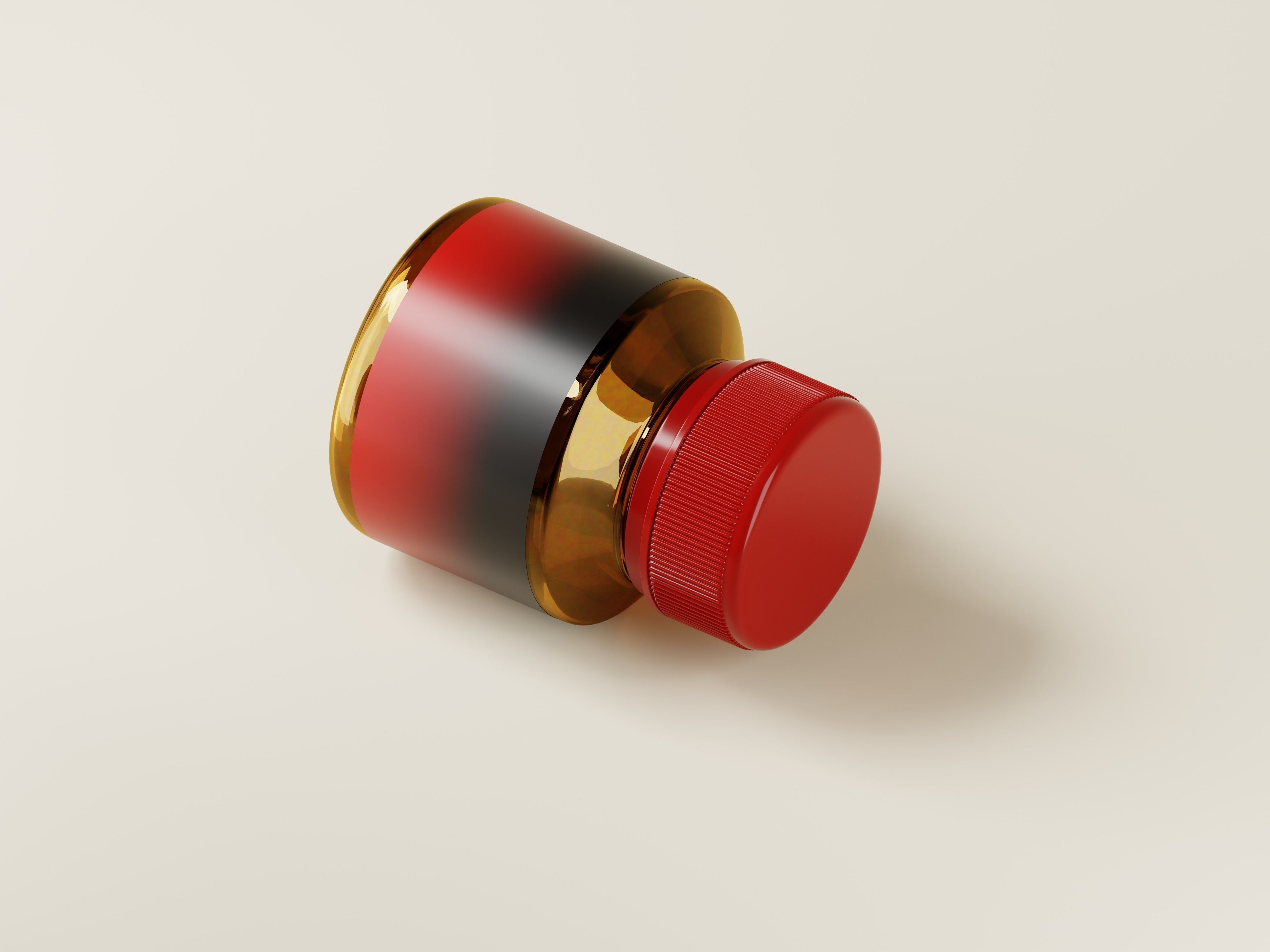 Amber Glass Jar 3D Model Low-poly 3D model_9