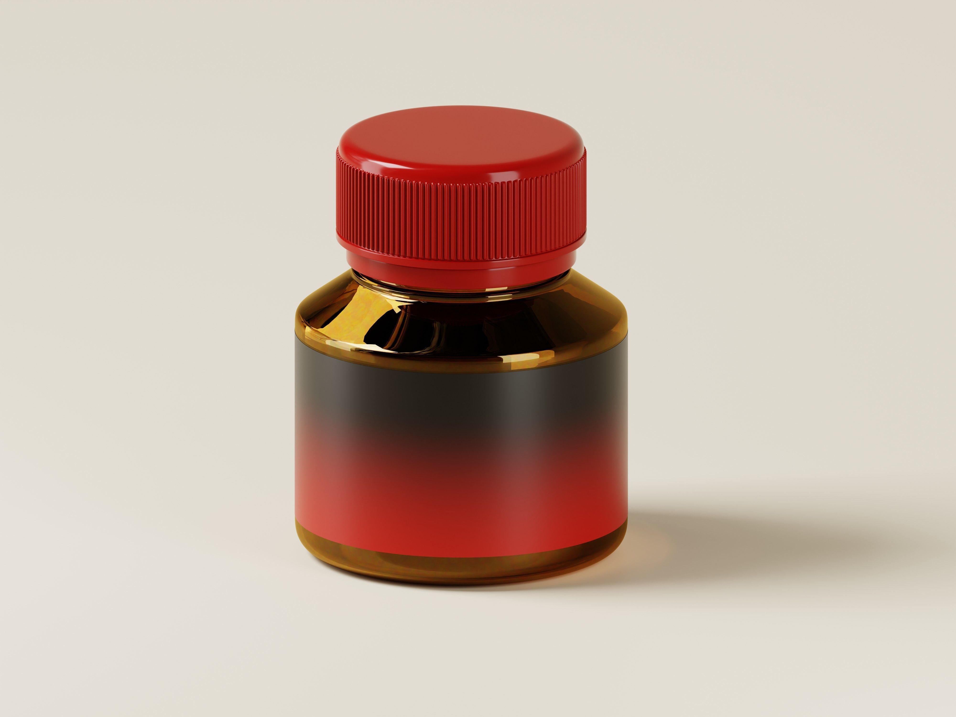 Amber Glass Jar 3D Model Low-poly 3D model_3