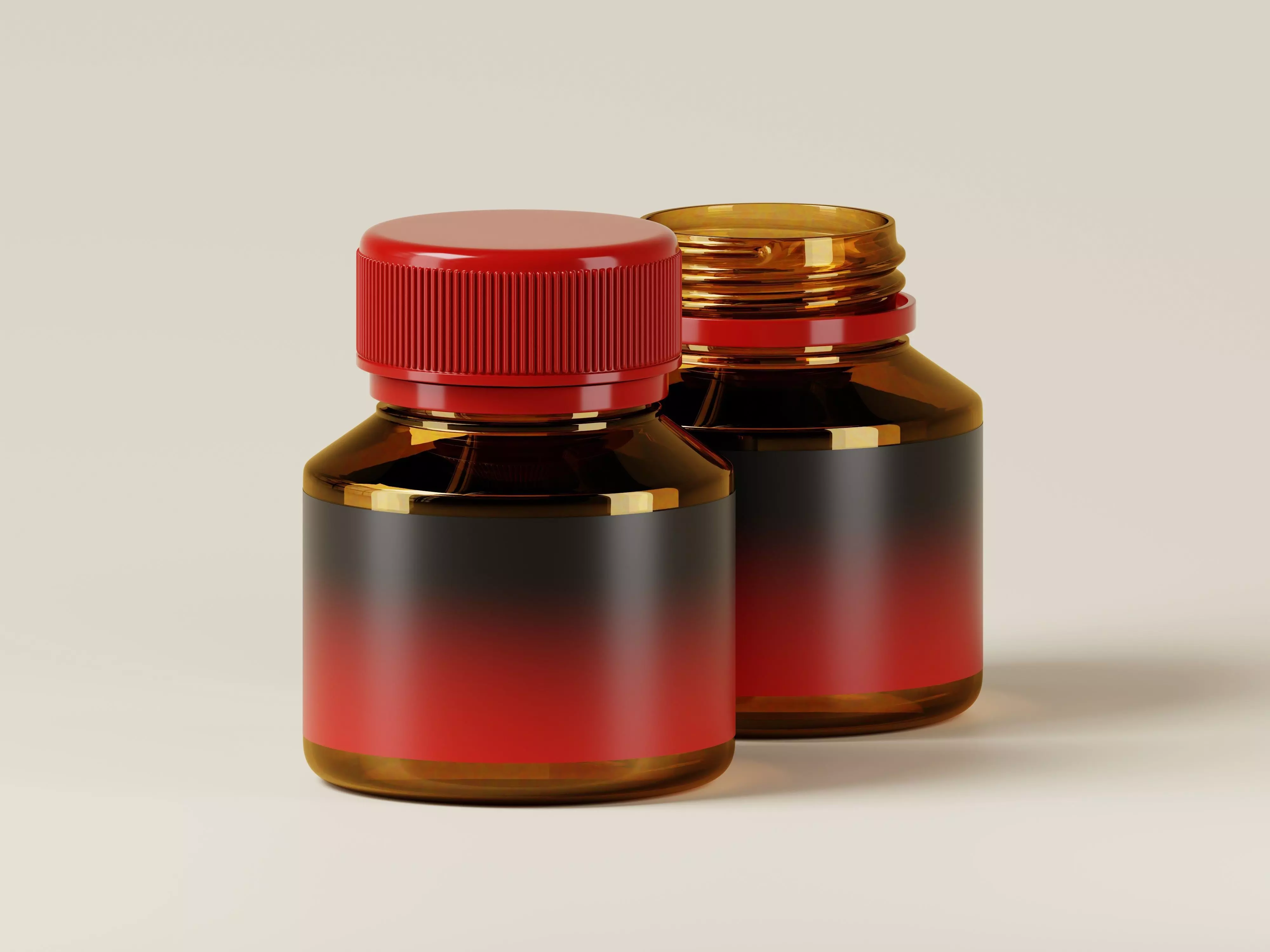 Amber Glass Jar 3D Model Low-poly 3D model_0