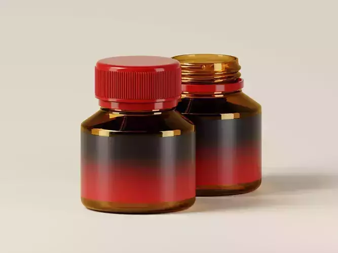 Amber Glass Jar 3D Model