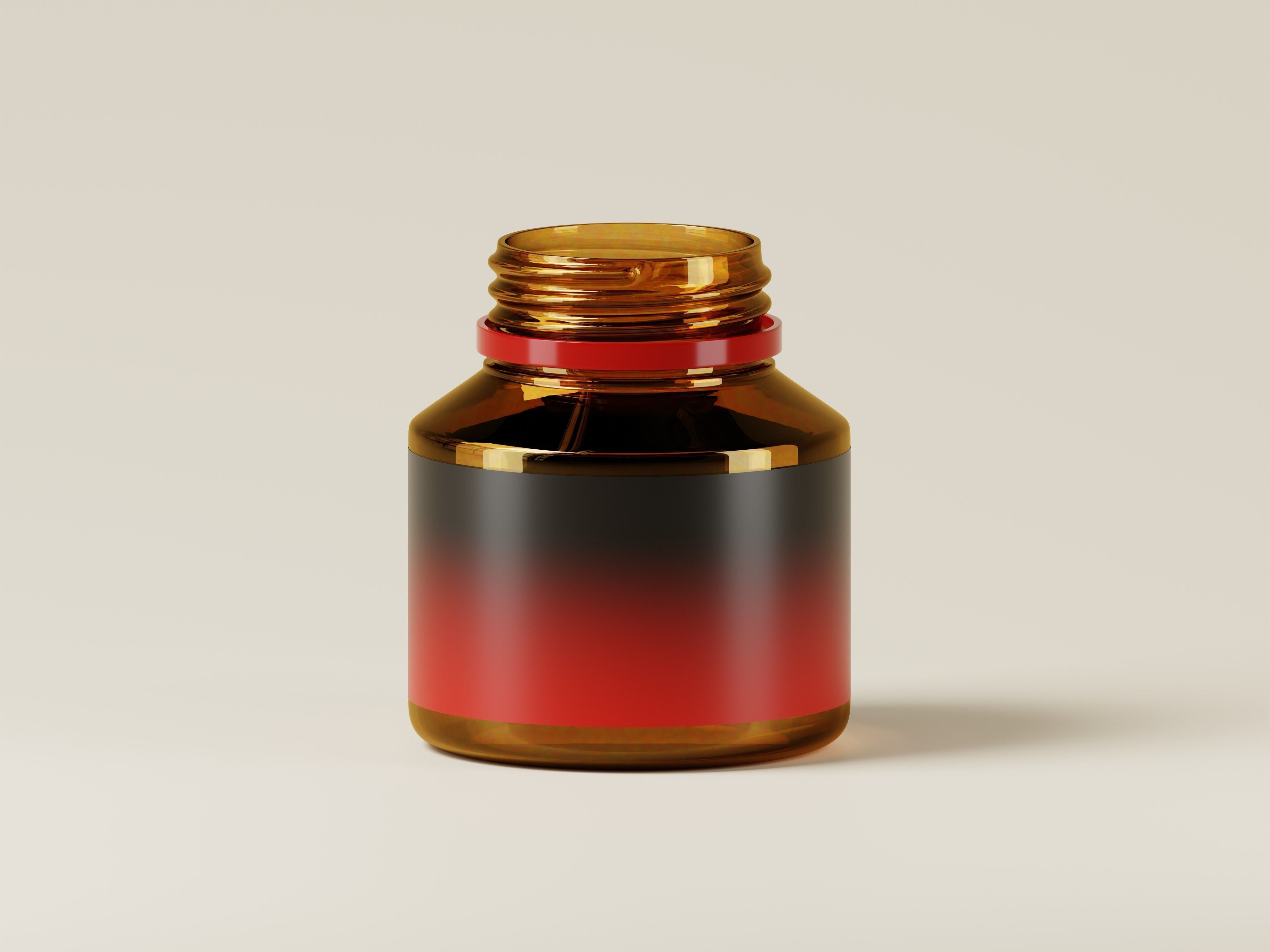Amber Glass Jar 3D Model Low-poly 3D model_4