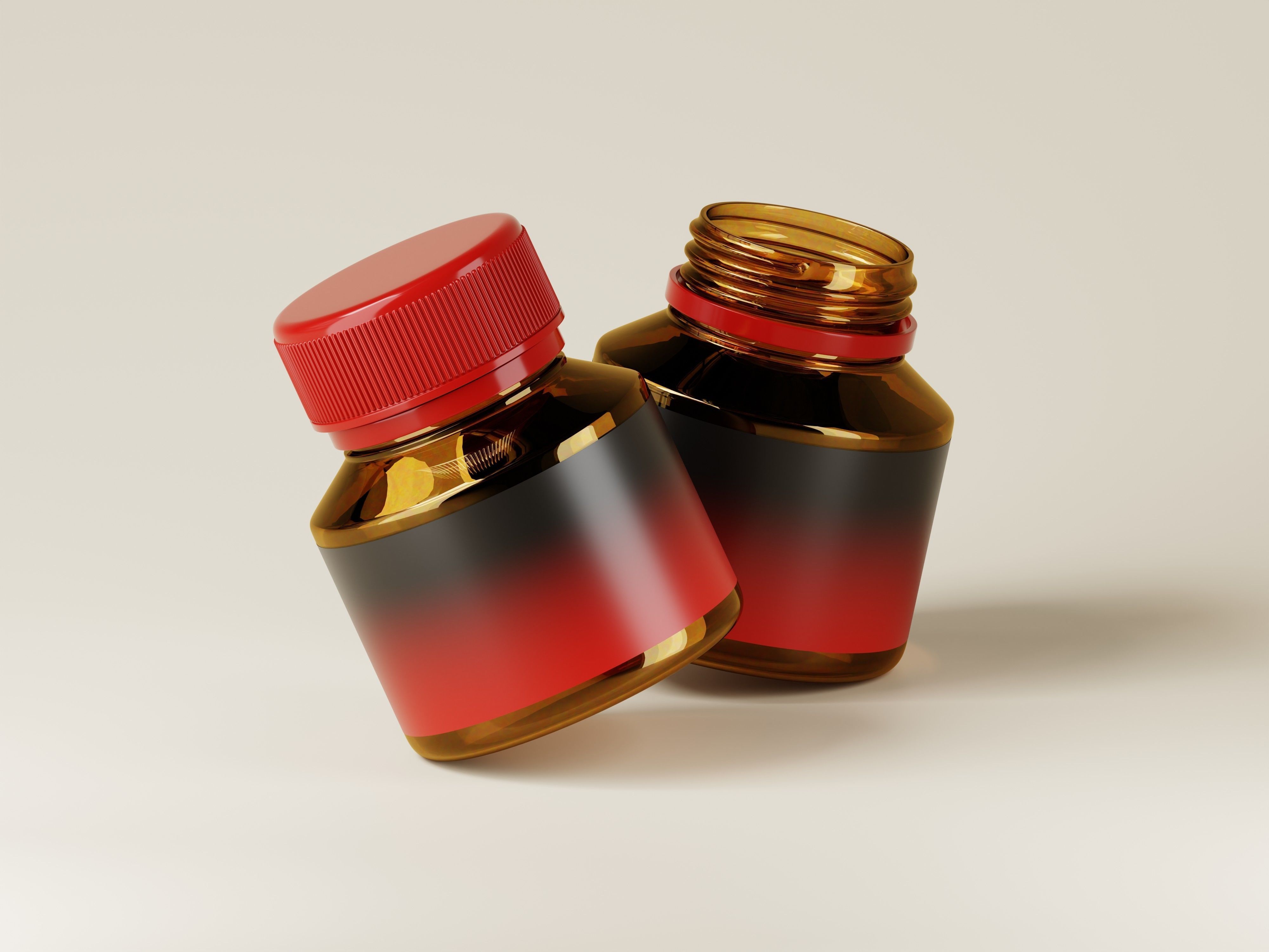 Amber Glass Jar 3D Model Low-poly 3D model_8