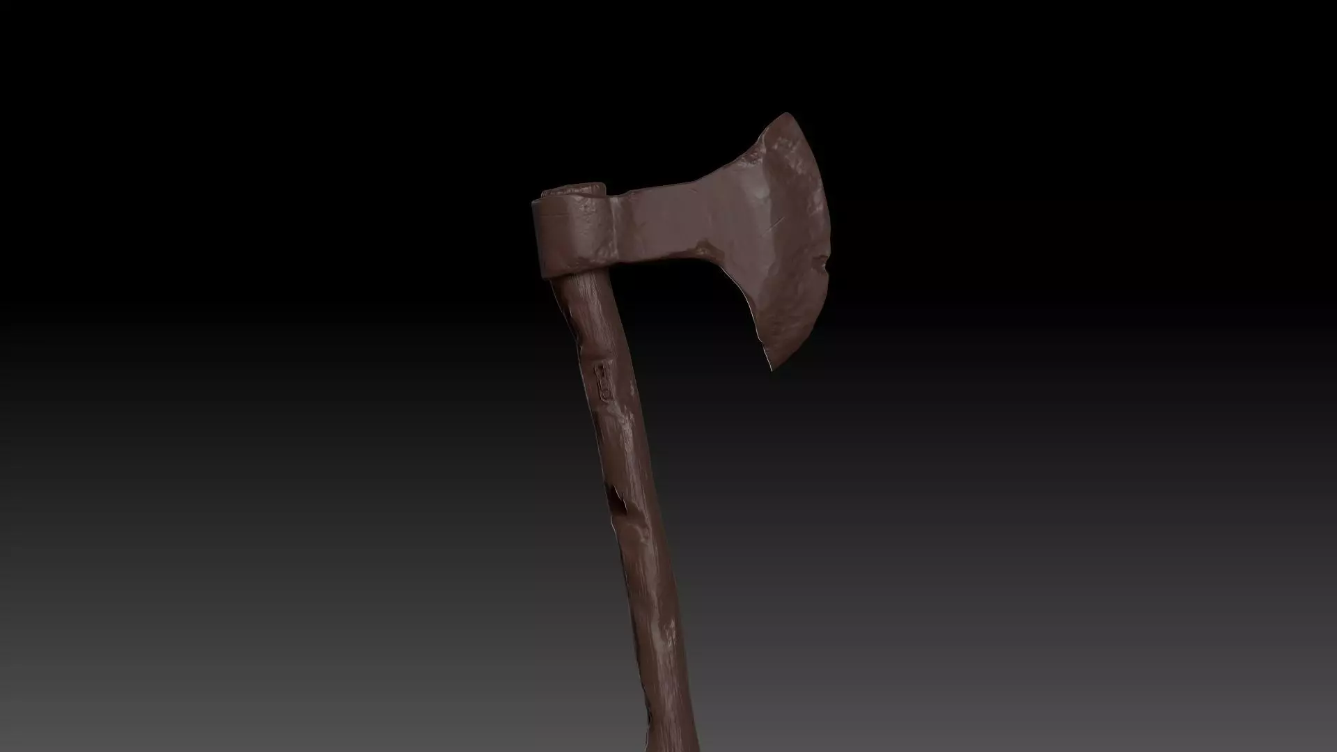 Wooden Axe 3D model_0