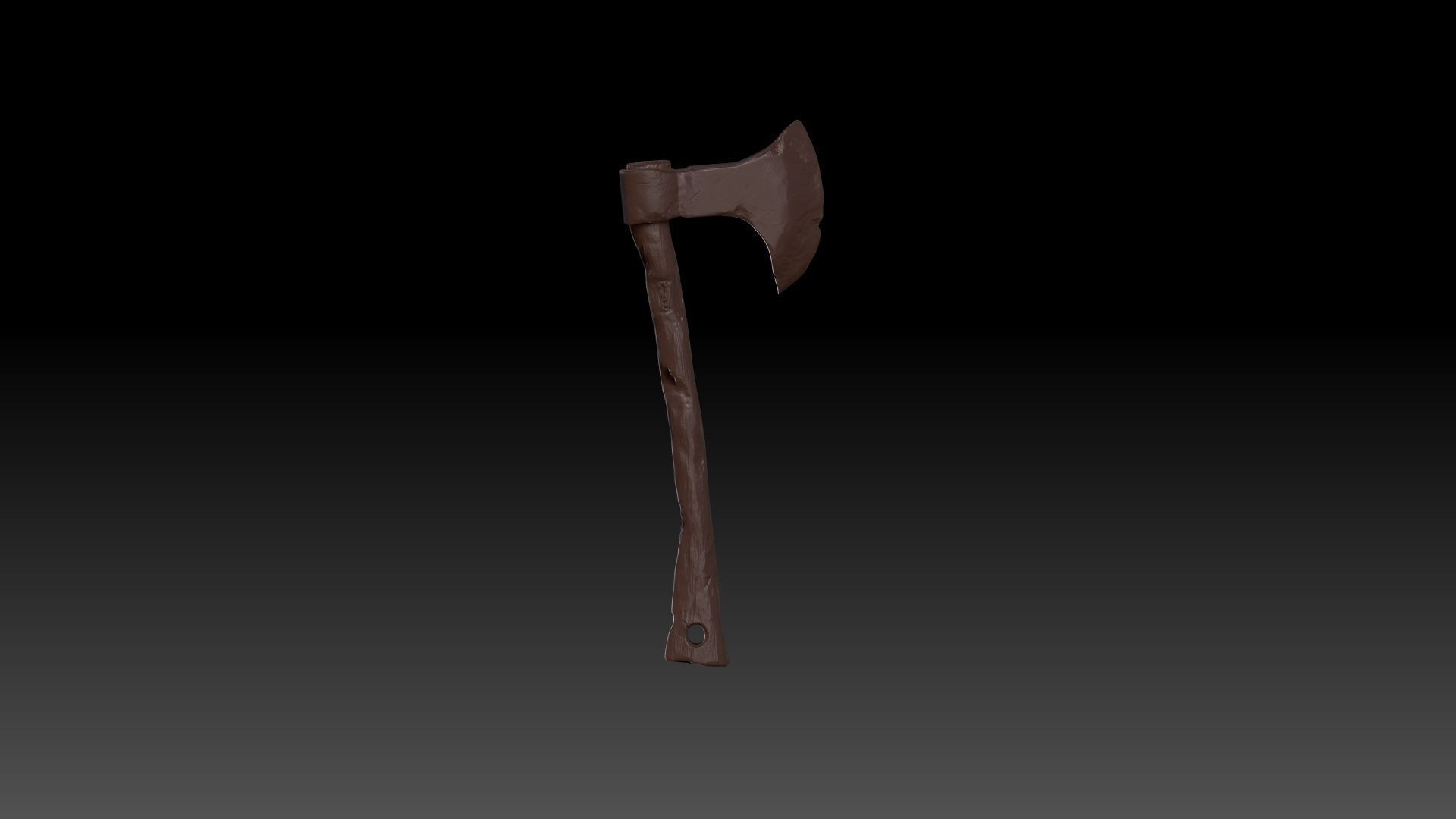 Wooden Axe 3D model_1
