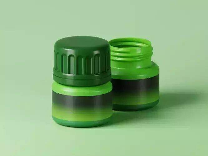 Green Cosmetic Jar 3D Model