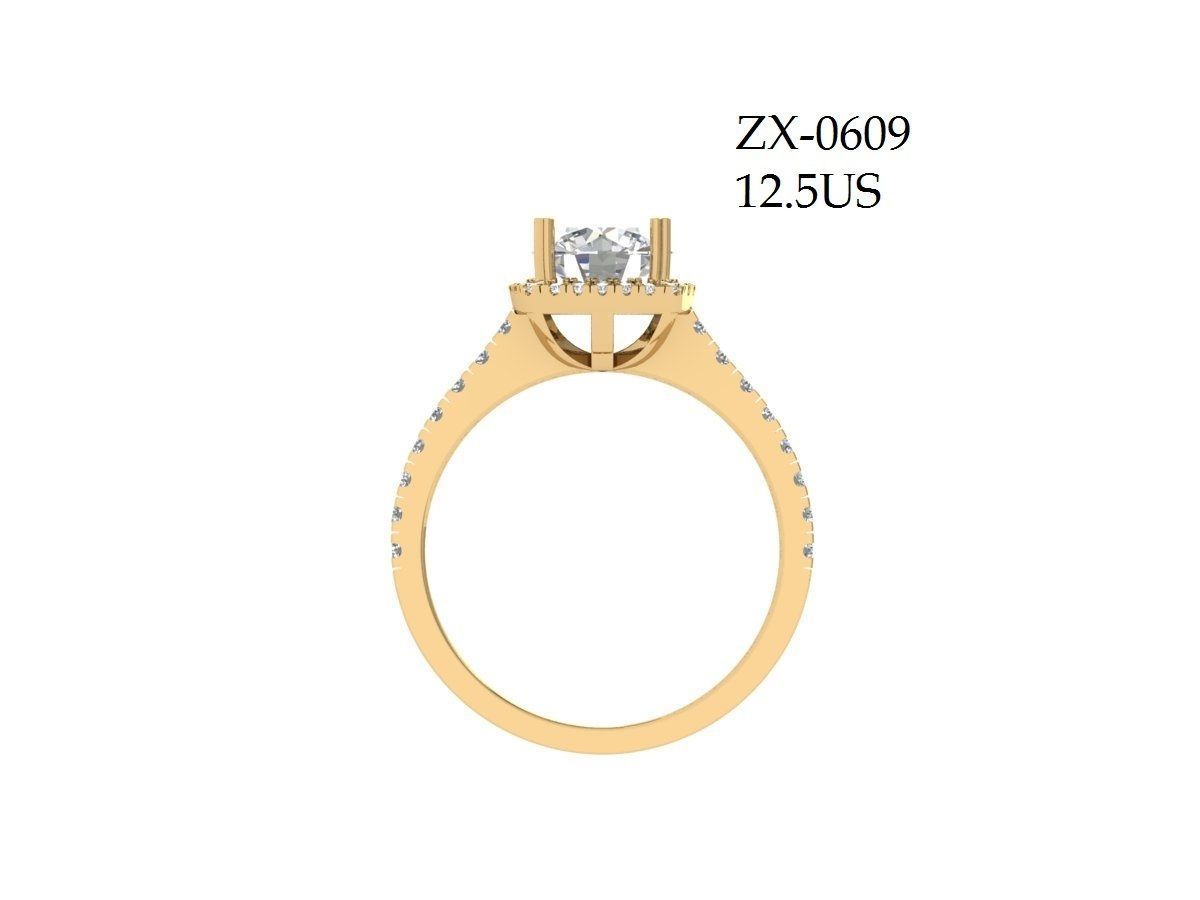 Solitaire Engagement Ring 3D print model_2