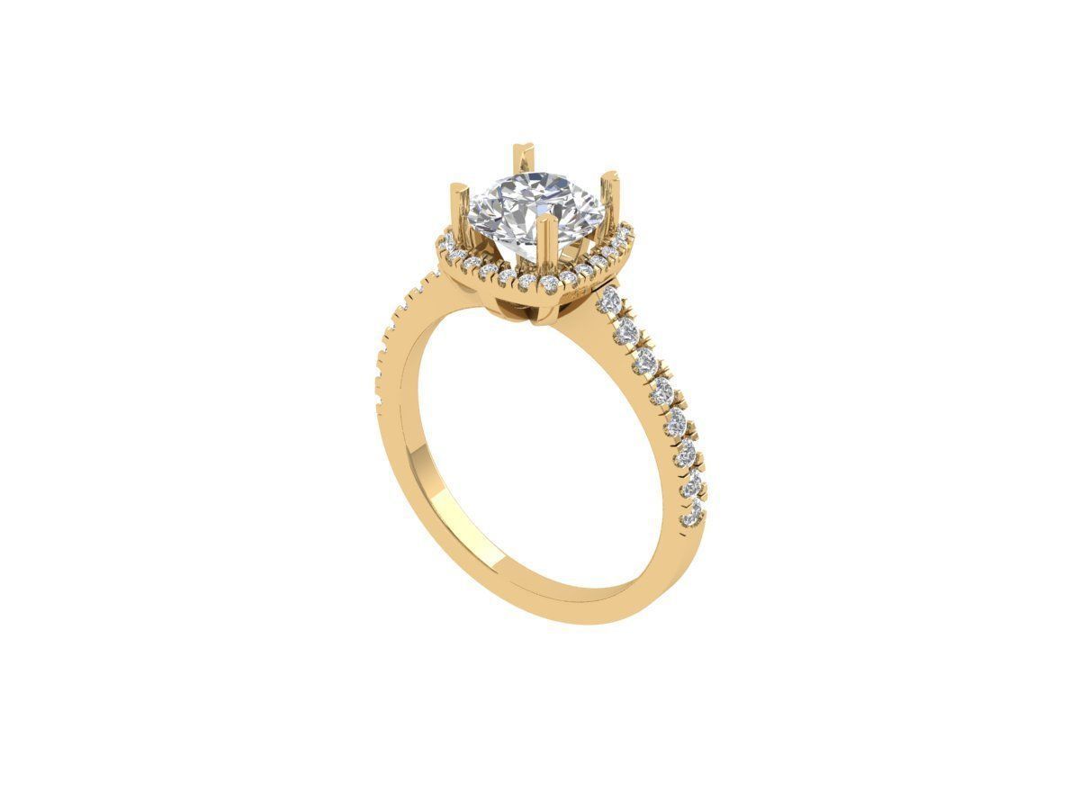 Solitaire Engagement Ring 3D print model_1