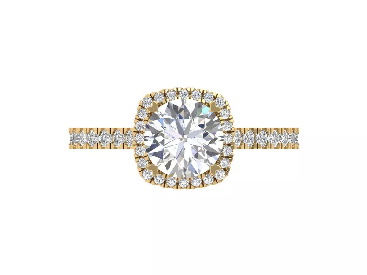 Solitaire Engagement Ring 3D print model_0