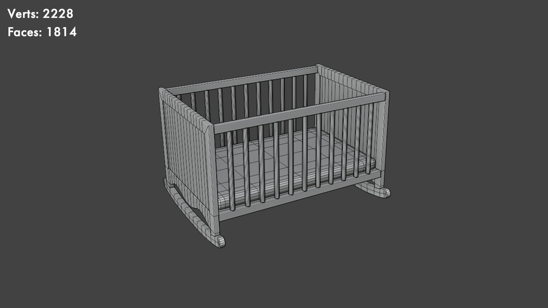 Low Poly Cribs Pack Low-poly 3D model_19