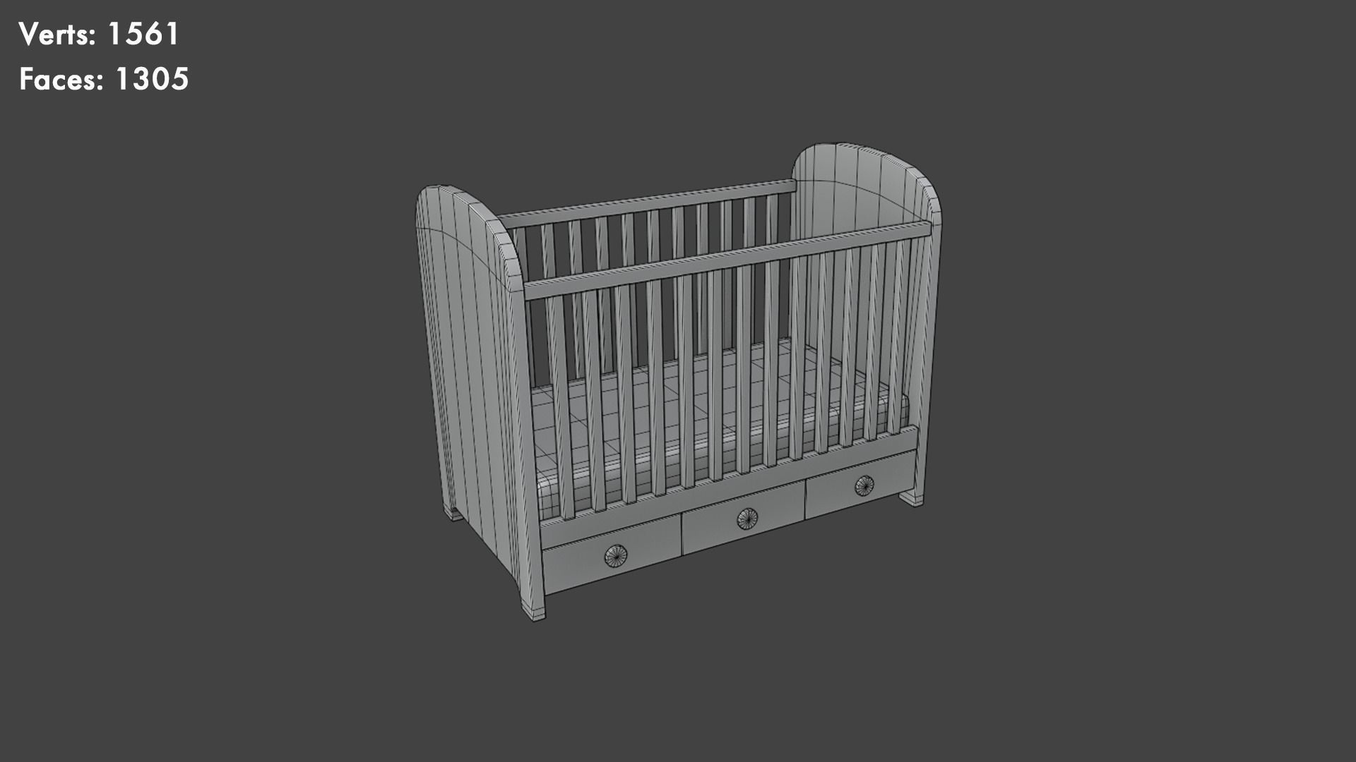 Low Poly Cribs Pack Low-poly 3D model_16