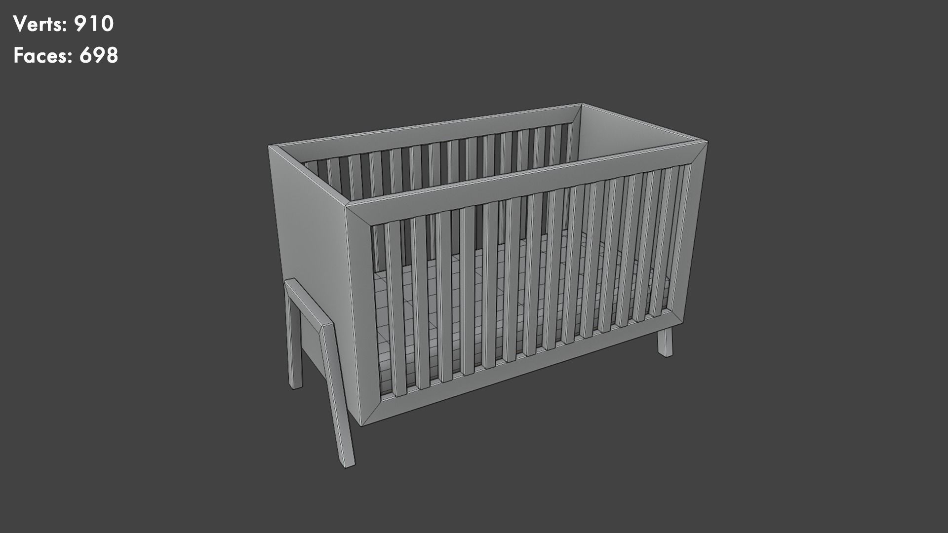 Low Poly Cribs Pack Low-poly 3D model_14