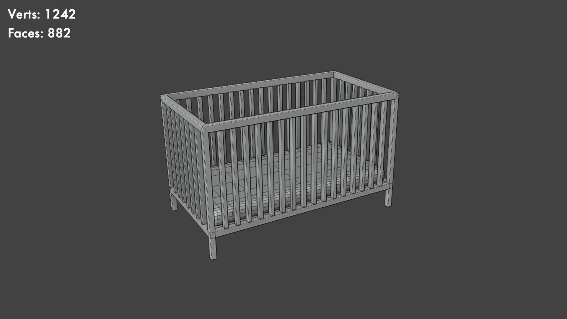 Low Poly Cribs Pack Low-poly 3D model_17