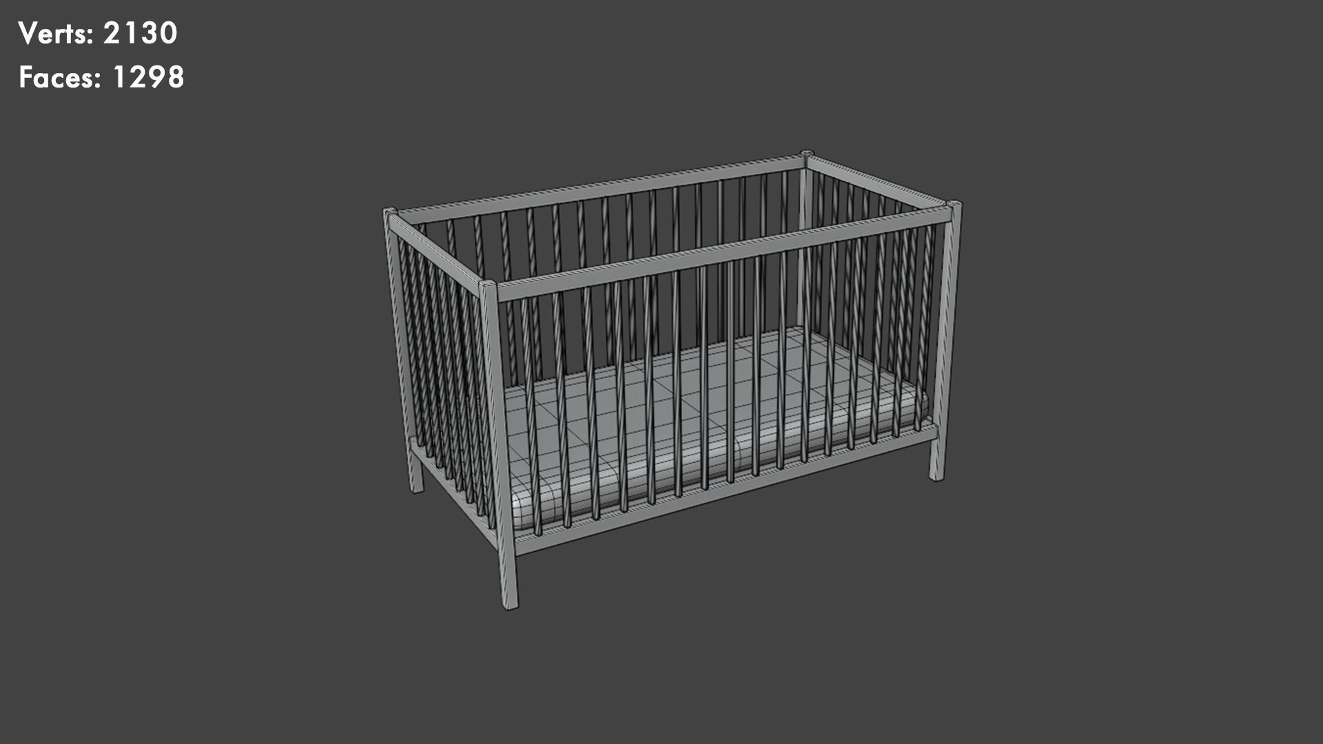 Low Poly Cribs Pack Low-poly 3D model_18