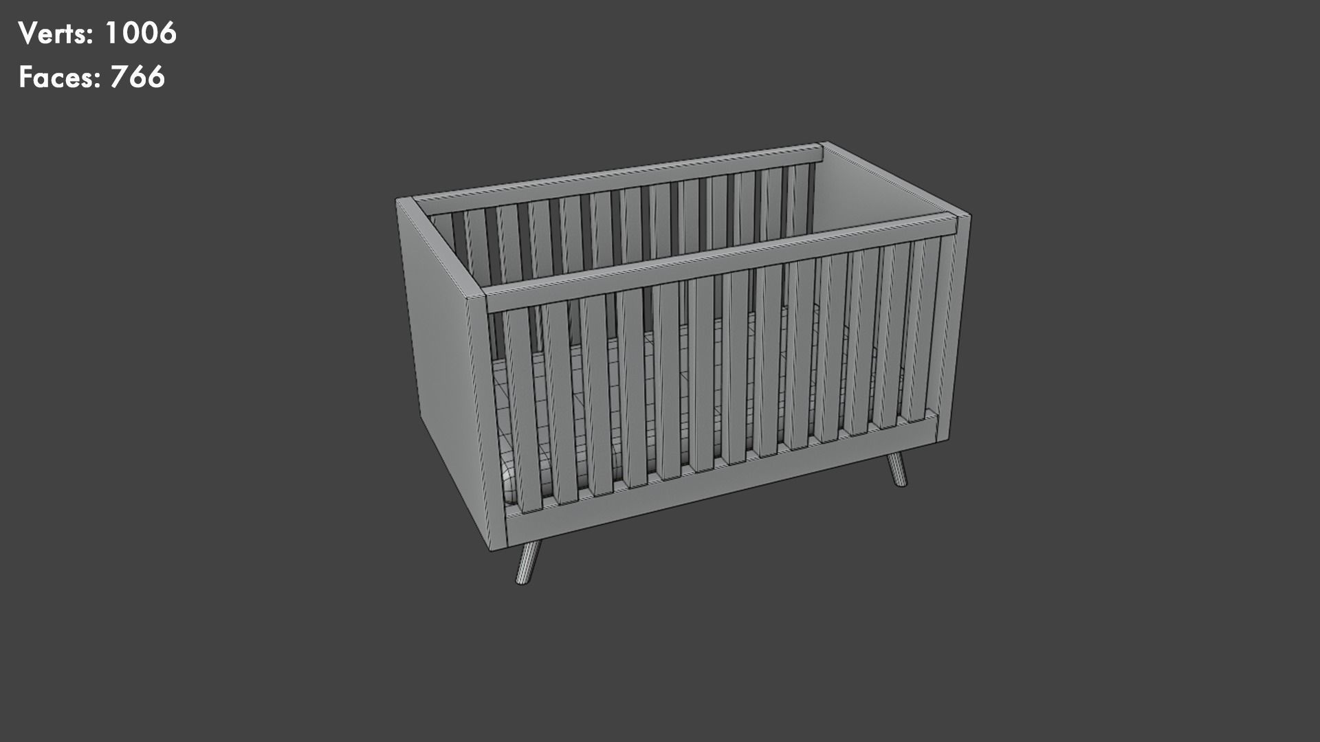Low Poly Cribs Pack Low-poly 3D model_23