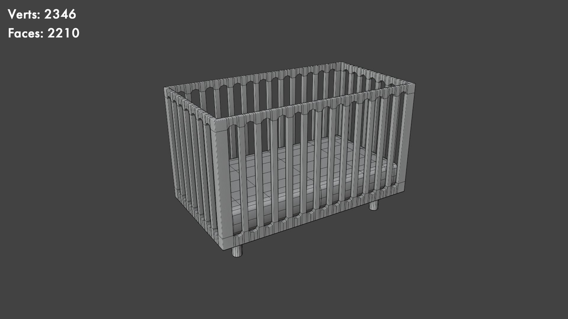 Low Poly Cribs Pack Low-poly 3D model_15