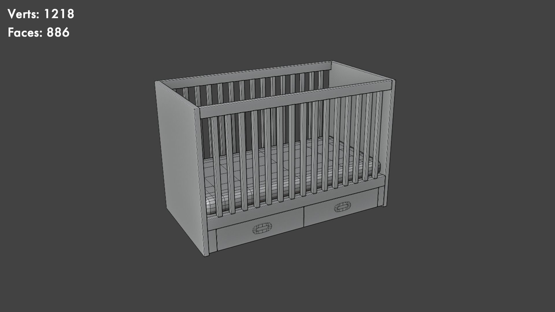 Low Poly Cribs Pack Low-poly 3D model_21