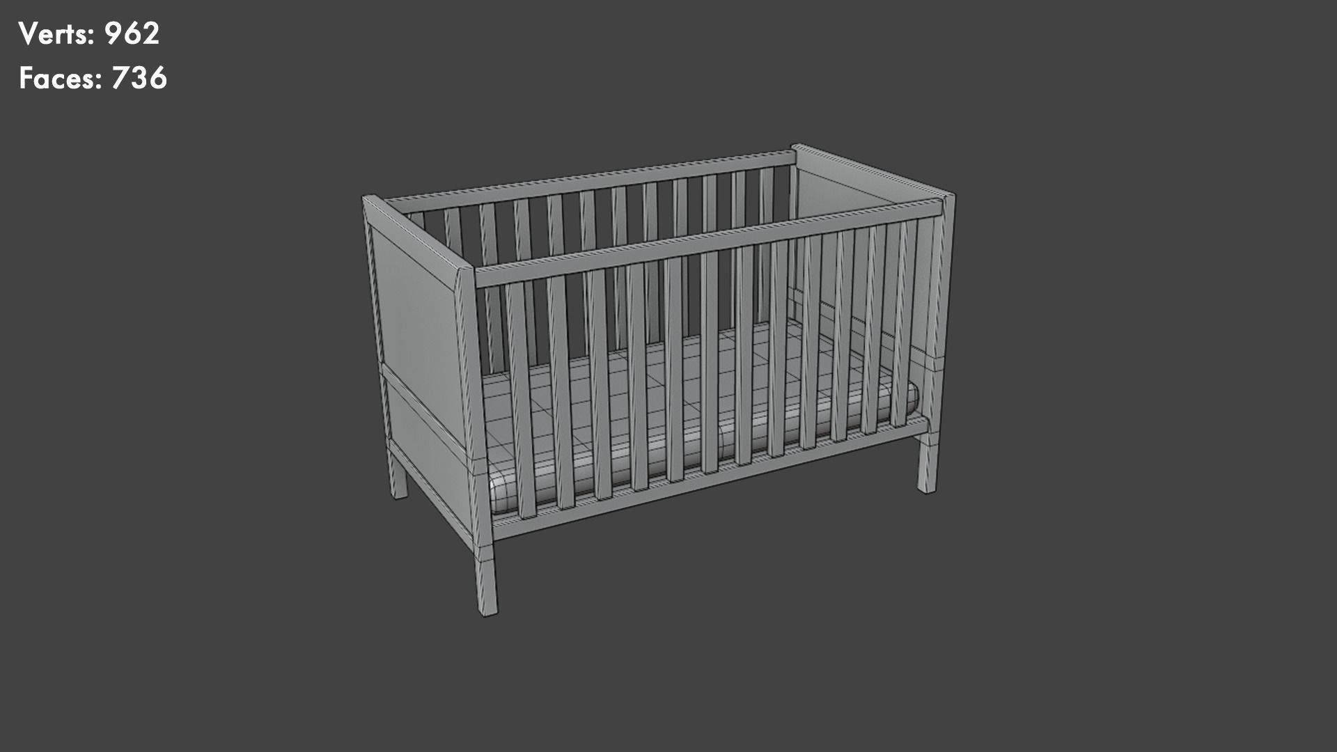 Low Poly Cribs Pack Low-poly 3D model_22