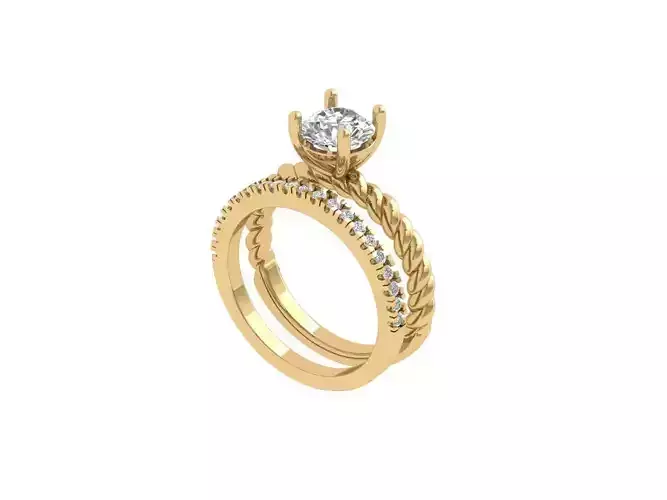 Solitair Ring Bridal Set