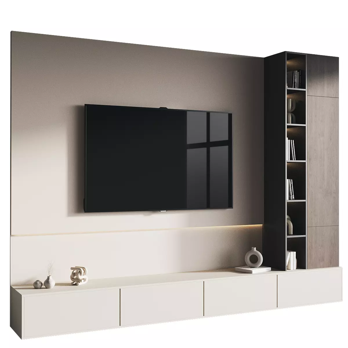 Tv Wall Set 043 3D model_0
