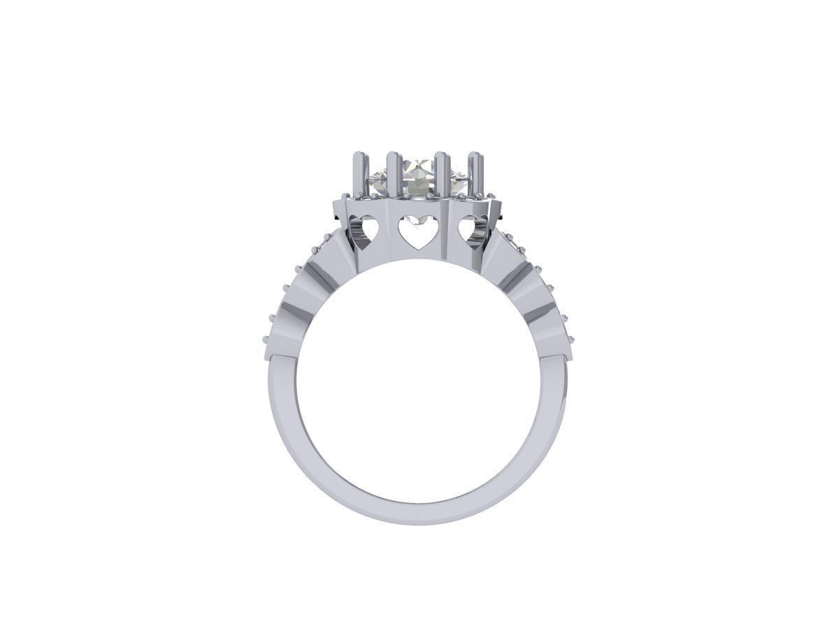 Solitaire Engagement Art Deco Ring 3D print model_9