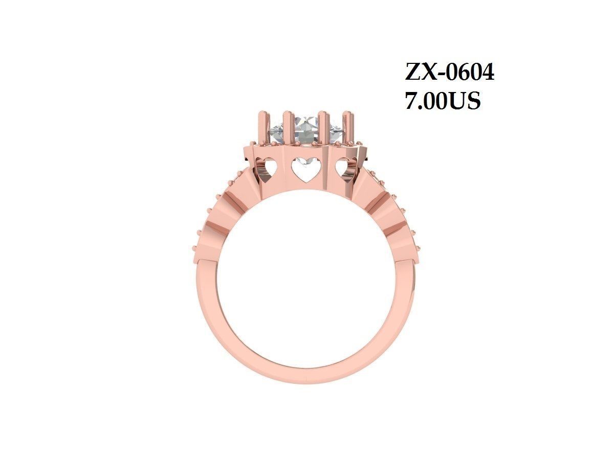 Solitaire Engagement Art Deco Ring 3D print model_10