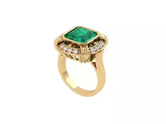 Asscher Art Deco Ring
