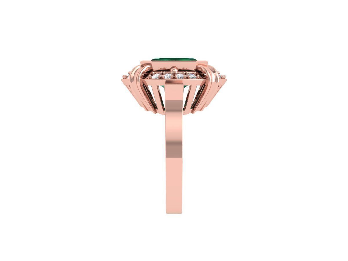 Asscher Art Deco Ring 3D print model_6