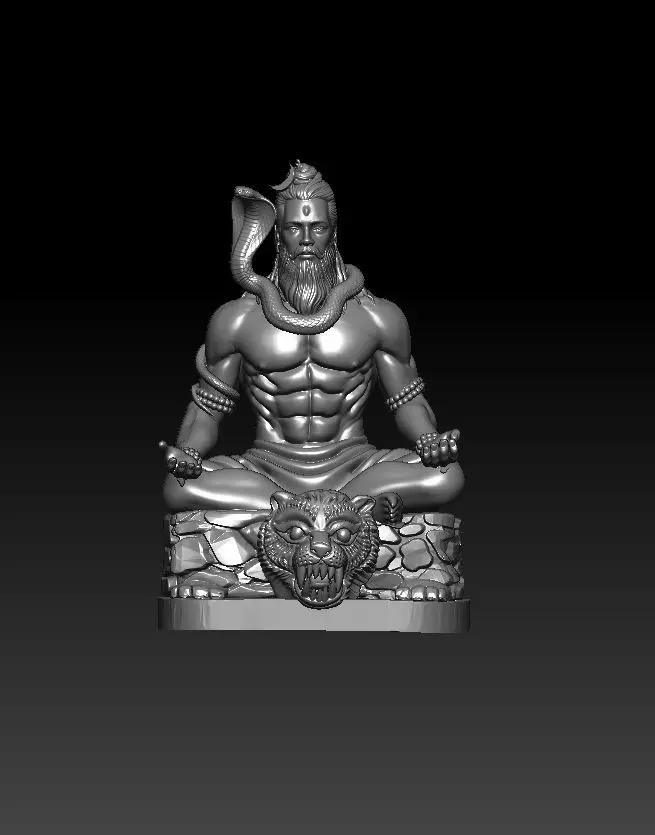 lord siva with tiger chair 3D print model