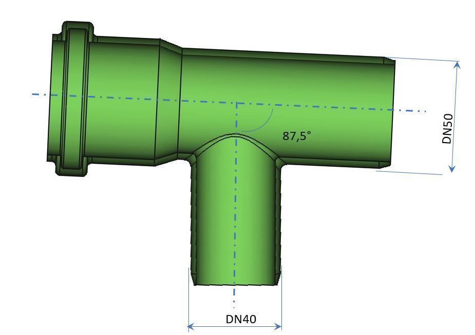 DN 50 GERADE MIT UEBERLAUFSTUTZEN DN40 DRUCKBAR 3D-DRUCKMODELL 3D print model_4