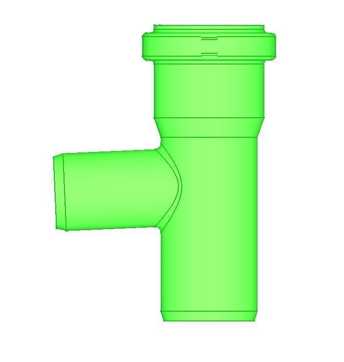 DN 50 GERADE MIT UEBERLAUFSTUTZEN DN40 DRUCKBAR 3D-DRUCKMODELL 3D print model_2