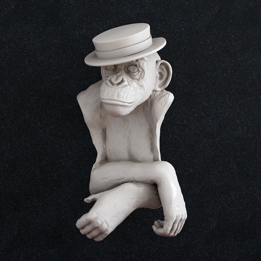 Monkey Lamp Wall Decor 3D print model_2