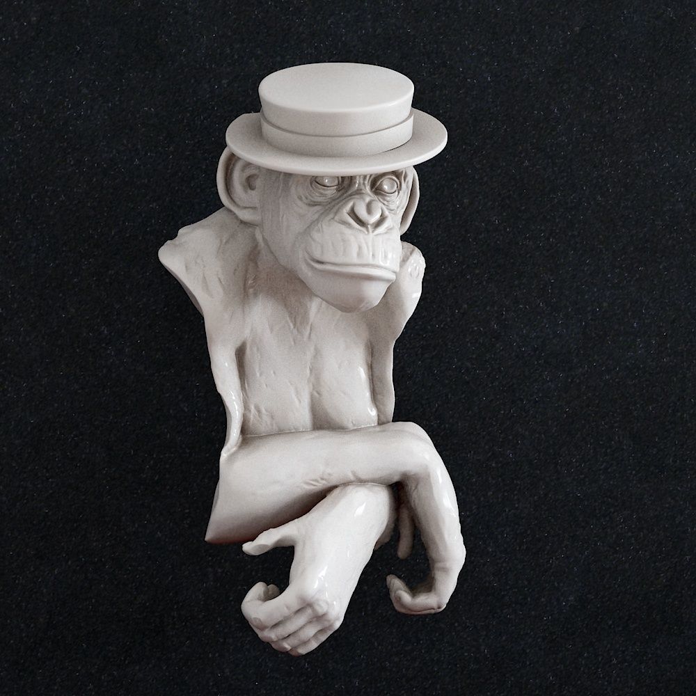 Monkey Lamp Wall Decor 3D print model_1