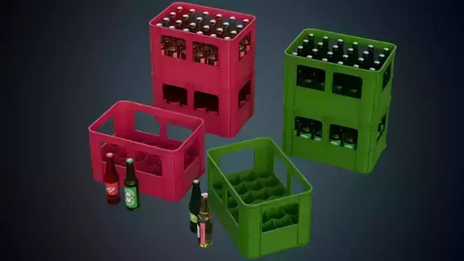 Plastic Crate 1 Basic Low-poly 3D model
