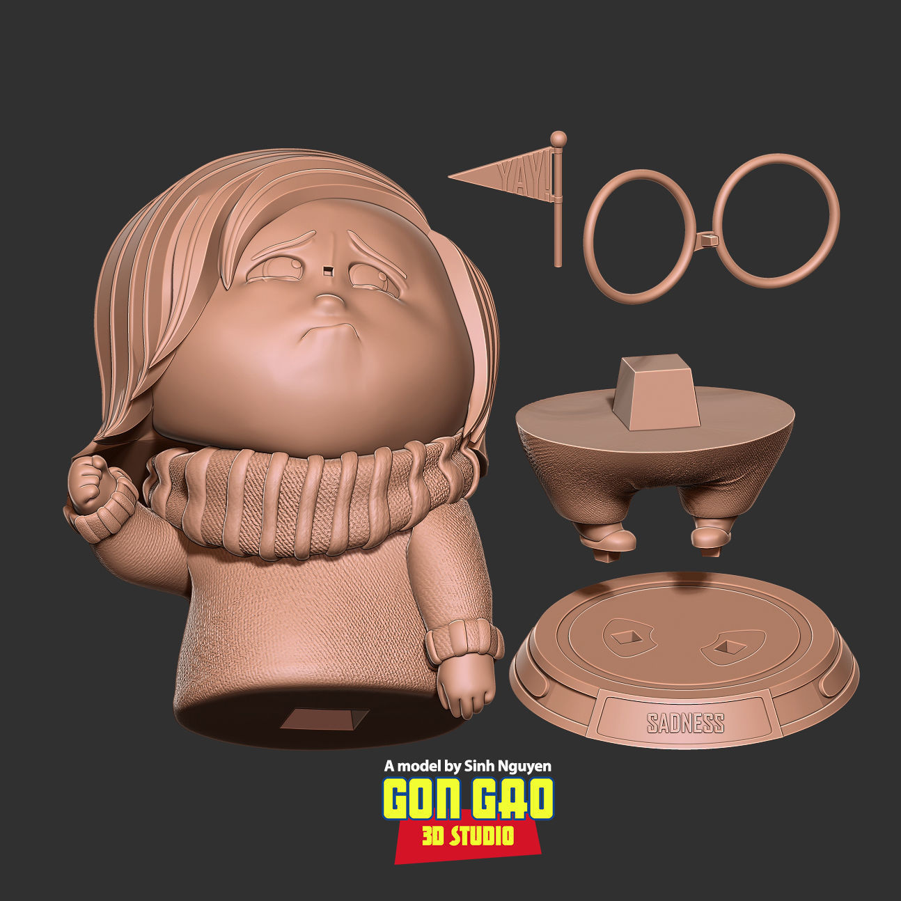 Sadness - Inside Out 2 Fanart 3D print model_2