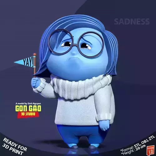Sadness - Inside Out 2 Fanart 3D print model
