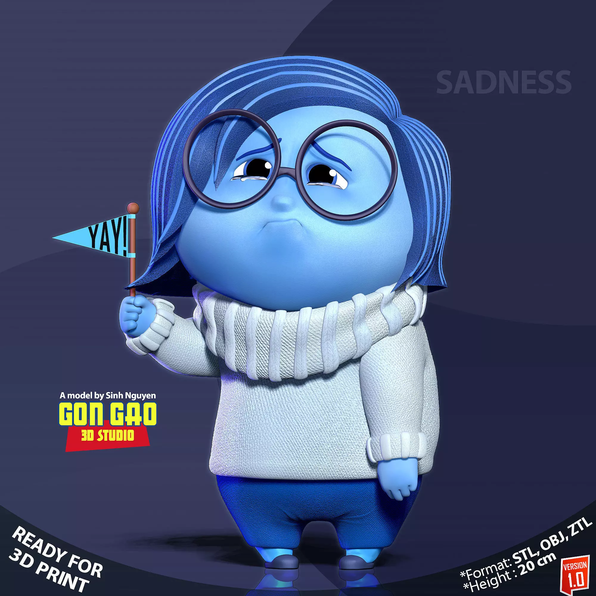 Sadness - Inside Out 2 Fanart 3D print model_0