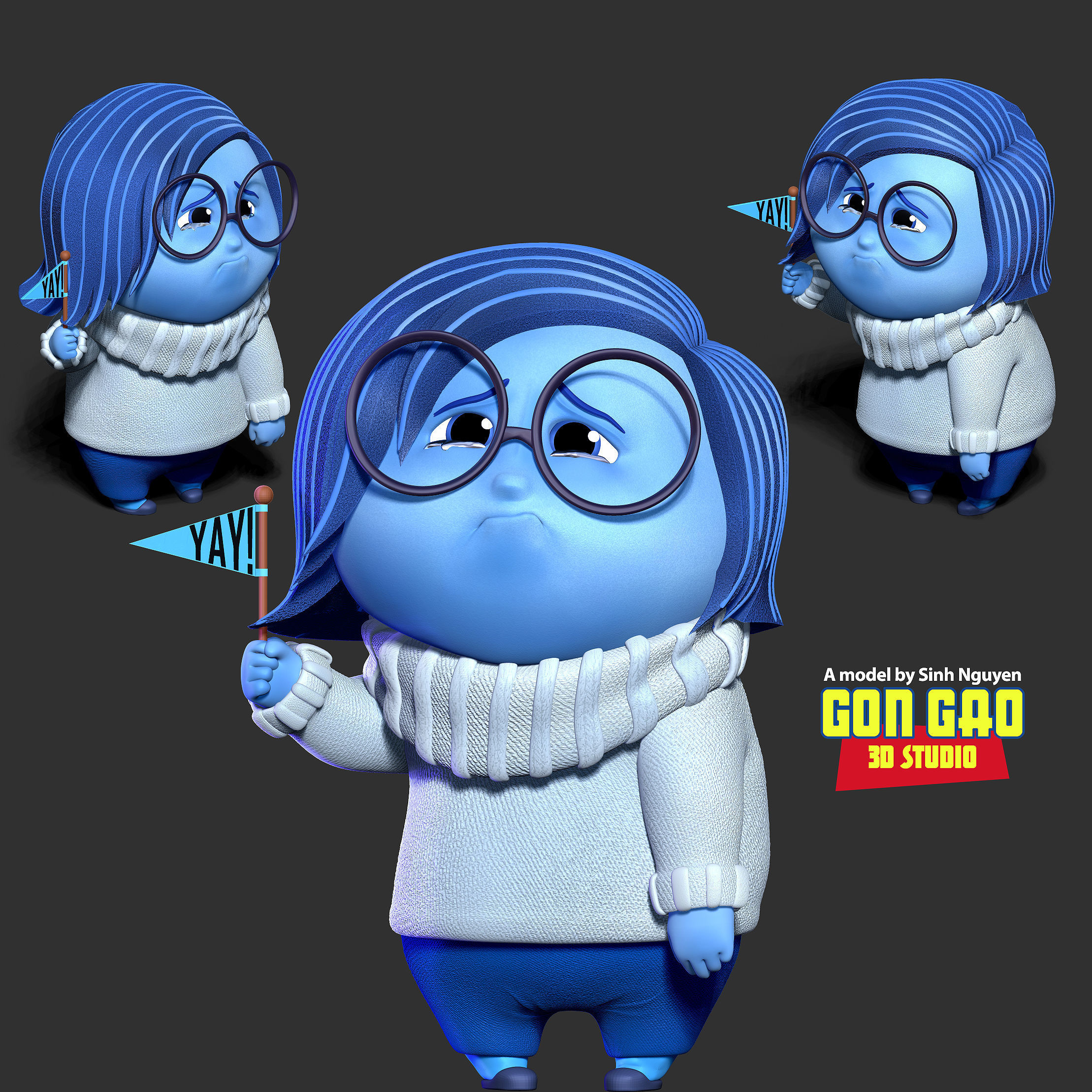 Sadness - Inside Out 2 Fanart 3D print model_1
