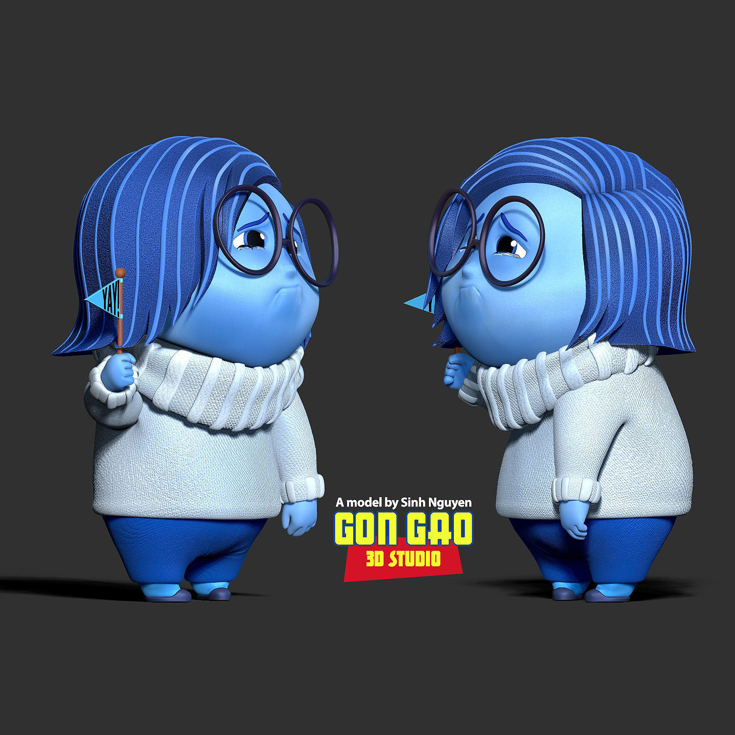 Sadness - Inside Out 2 Fanart 3D print model_3