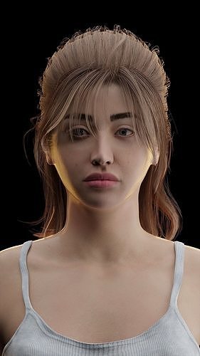 Realistic Female Rigged - Nude Girl - Advanced Body Rig Low-poly 3D model