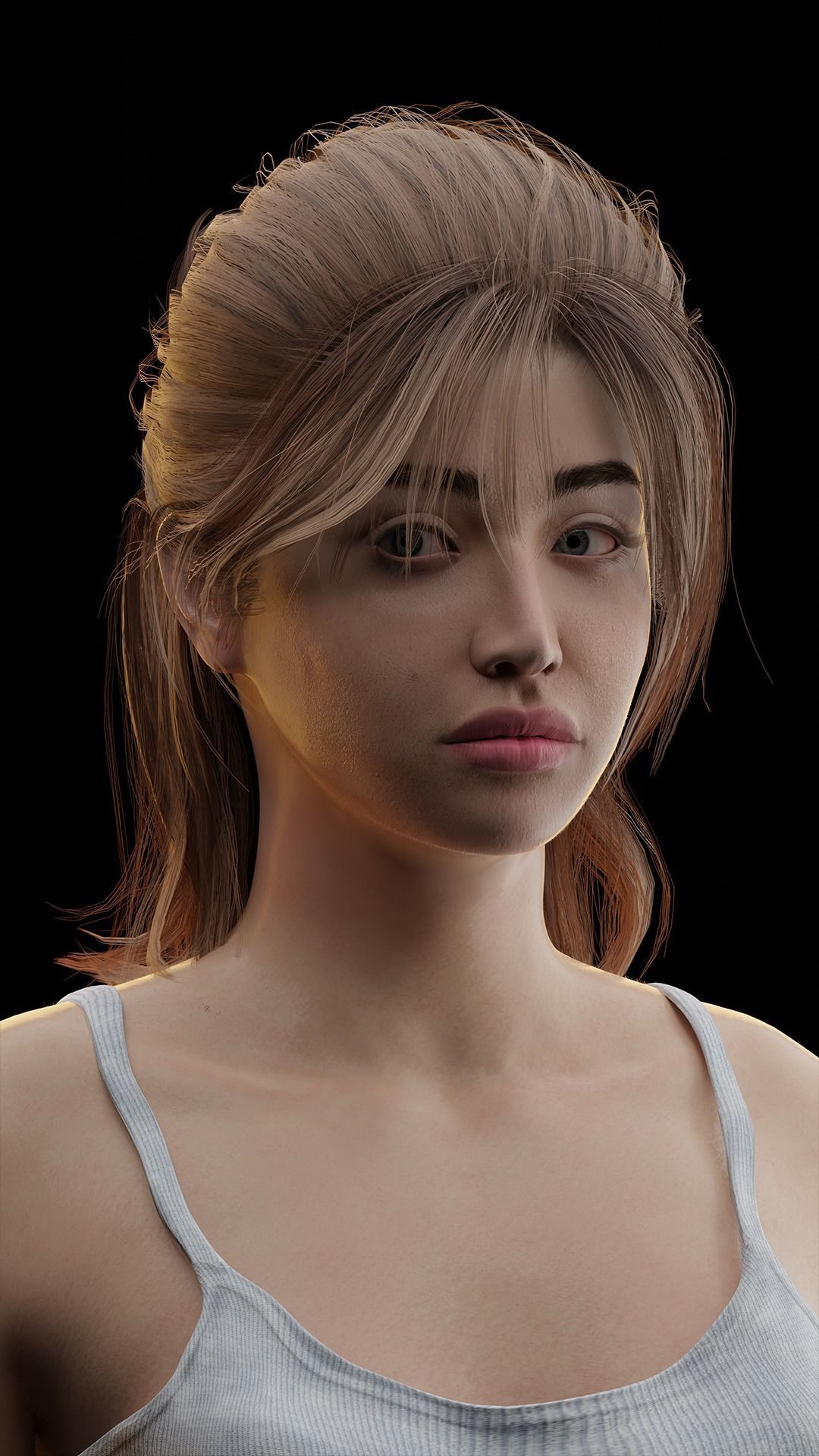 Realistic Female Rigged - Nude Girl - Advanced Body Rig Low-poly 3D model_18
