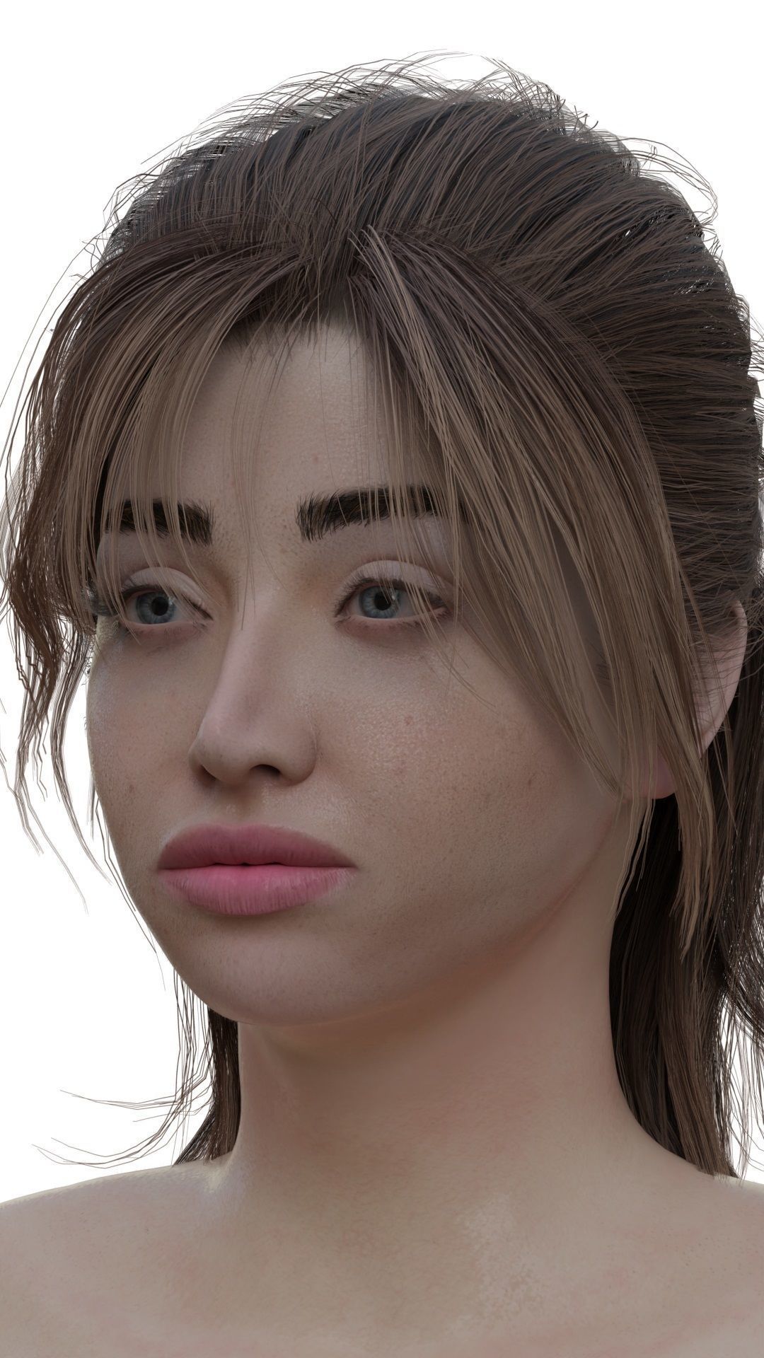 Realistic Female Rigged - Nude Girl - Advanced Body Rig Low-poly 3D model_1