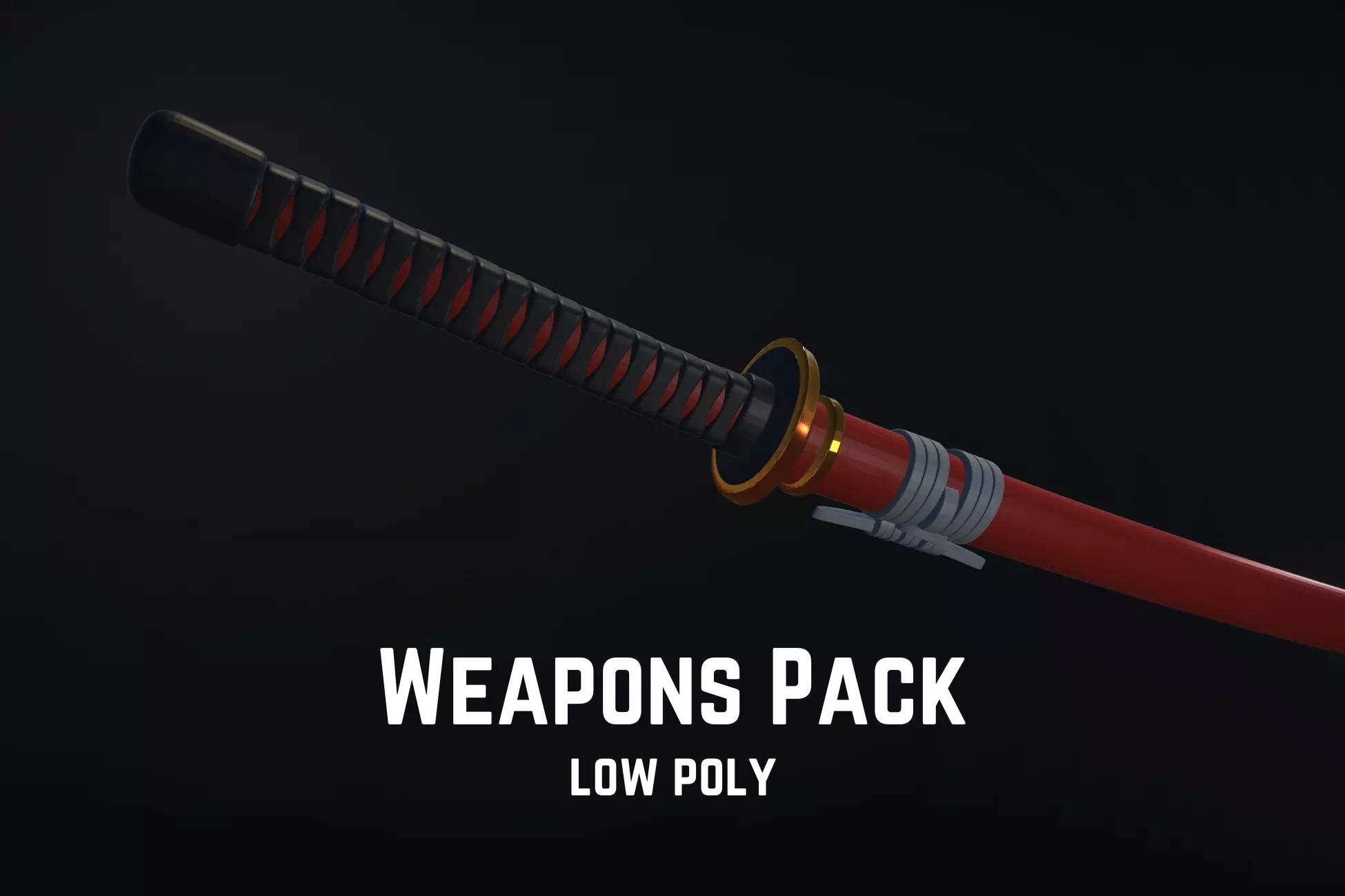 Samurai Weapons Pack Low-poly 3D model