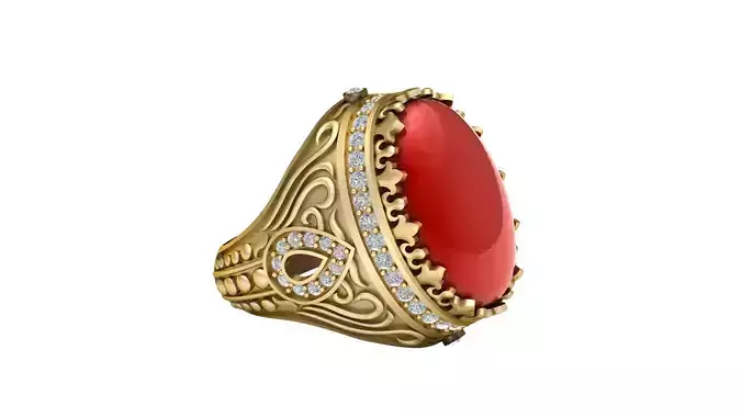 Turkish Men Fashion Ring 3d Printable Model 3D print model