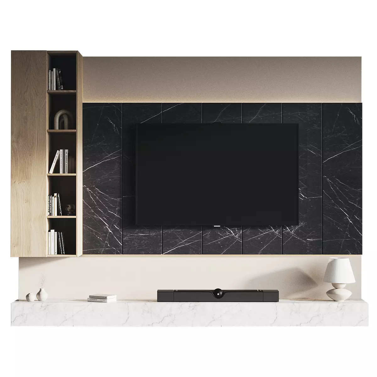 Tv Wall Set 044 3D model_0