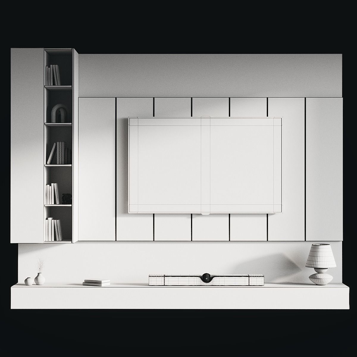 Tv Wall Set 044 3D model_3